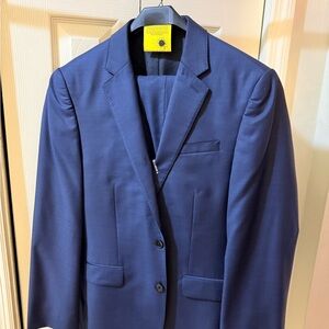 Express Producer Navy Blue Men's Dress Suit Slim Fit